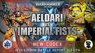 NEW CODEX Aeldari vs Imperial Fists Space Marines Warhammer 40K Battle Report 10th Edition 2000pts