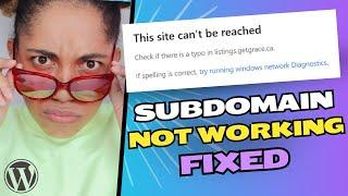 Subdomain Not Working Fixed - This Site Can’t Be Reached, Check If There Is a Typo