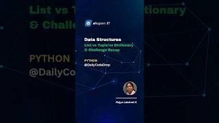 Python Lists vs Dictionaries vs Tuples