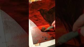 How to varnish an oil painting.  #art #oilpainting #painting #ravens #nauticalart #redart