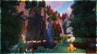  Minecraft Cliffside Waterfall Ambience w/C418 Music | 10 Hours