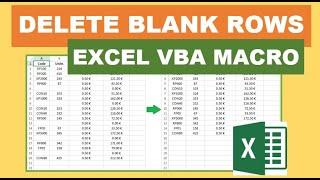 Delete Blank Rows Excel VBA Macro