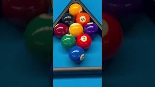 Nine ball racked on Diamond Table. Diamond plastic rack. Simonis Cloth. 9 ball.