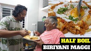 பாட்டியும் பேரனும் போட்டி போட்டு சாப்பிட்டாங்க | Half Boil Maggi