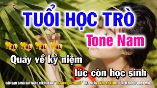 Karaoke Tuổi Học Trò - Tone Nam | Nhạc Sống Huỳnh Lê