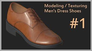 [Modeling] Modeling/Texturing Men's Dress Shoes # 01, Maya, 신사화, 구두