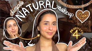 NATURAL MAKEUP TUTORIAL for BEGINNERS | minimal, simple no foundation makeup, clean makeup look