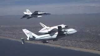 Shuttle Endeavour Flyover of Los Angeles Landmarks