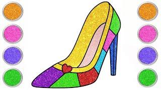 Cinderella's Glitter Shoe Drawing | Easy Drawing Tips