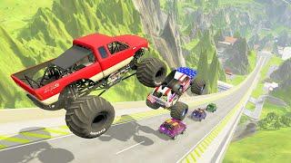 HT Gameplay Crash # 99 | Epic High Speed Jumps Monster Trucks - Cars vs Speed Bumps vs Giant Pit