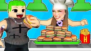 НАКОРМИЛА БУРГЕРАМИ ВЕСЬ ГОРОД в ROBLOX !  Burger Tycoon Роблокс