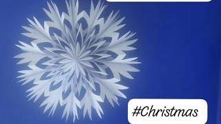 3D Christmas snowflake craft with A4 sheet white paper #diy #artandcraft #christmas #papercraft #diy