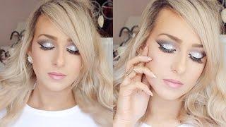 New years eve makeup look | Silver glitter eye