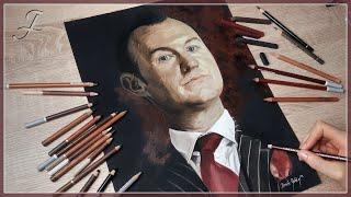 Mycroft (Mark Gatiss) - Sherlock | (Pastel Portrait Drawing Painting)