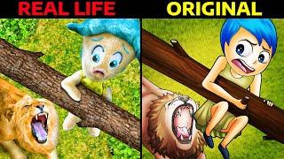 SHE'S IN DANGER! INSIDE OUT - Real Life VS Original! The Best Animations in Real Life + react №7