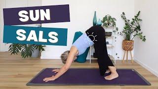 Prenatal Sun Salutations | 25 minute Pregnancy Yoga class with modified Surya Namaskar