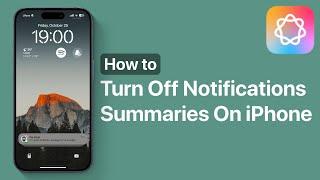 How To Turn Off Notification Summaries | iOS 18.1 | Apple Intelligence