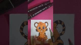  the tiger with markers #art  #diy #colouring #tiger