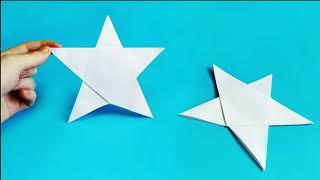 ⭐ How to make a five-pointed star out of a4 paper /// DIY geometric shapes