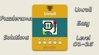 Puzzlerama Solutions - Unroll Easy ( Level 01-25 )