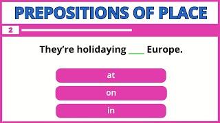 Prepositions of Place Test – Can You Get a Perfect Score? – English Grammar Test