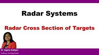 Radar Systems - Radar Cross Section of Targets