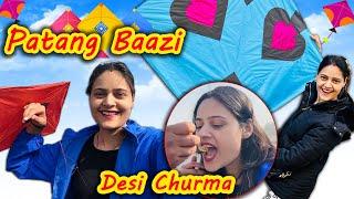 Apne Gaon Mai Ki Patangbazi Or Khaya Desi Churma | Jyoti Thakur Vlogs