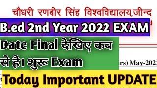 Crsu b.ed 2nd year exam date Final crsu new update crsu university jind