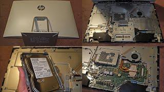 HP Pavilion 27-r014 Disassembly RAM SSD Hard Drive Upgrade Battery Replacement Repair Quick Look