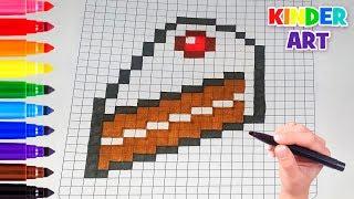 Рисунки по клеточкам - Торт | How to draw a cake - Pixel art