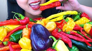 CHILI PEPPER PLATTER ASMR SPICY & MILD PEPPERS | ASMR Phan