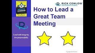 How to Lead a Great Team Meeting-Leadership Training