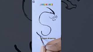 Dragon drawing in easy way | Dragon drawing | Simple Dragon drawing with watercolor #shorts