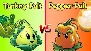 Turkey Pult vs Pepper Pult MAX Levels ► Plants vs. Zombies 2: It's About Time