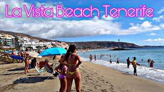 Las Vistas Beach Tenerife - The Best Beach Walk in Paradise | 4k City Life