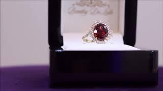 Almandine Garnet and Diamond dress ring