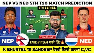 NEP vs NED Dream11 | NEP vs NED Dream11 Prediction | Nepal Vs Netherland T20 Dream11 Team Today