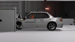 BeamNG.drive Crash Tests - 2009 Hirochi Sunburst driver-side small overlap BIHS crash test