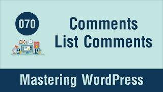 Mastering WordPress in Arabic #070 - Comments Part 1 - List Comments