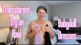 4K TRANSPARENT Babydoll DRESSES Try on Haul Curious Carly Try Ons