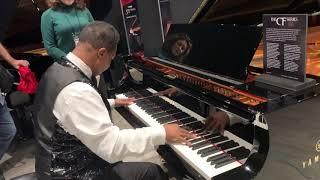 Kris Nicholson test drives the Yamaha CFX Concert grand piano NAMM 2020