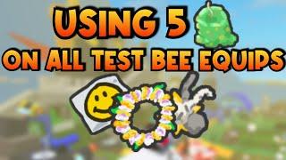 Using 5 Caustic Wax On All Test Realm Beequips - Bee Swarm Simulator