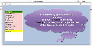 VB.net: How to fill listbox from SQL database and use order by case to Arrange items