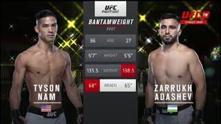 Заррух Адашев vs  Тайсон Нэм по мск 02:00, UFC Fight Night 172,