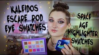 Kaleidos Makeup Escape Pod Eye Swatches + Comparing All Space Age Highlighters