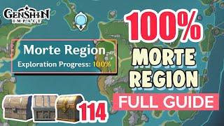 How to: Morte Region 100% FULL Exploration ⭐ Fontaine ALL CHESTS【 Genshin Impact 】