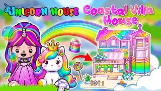 Coastal Villa House Rainbow Unicorn House For Christmas Toca Boca House Ideas  Toca Life World