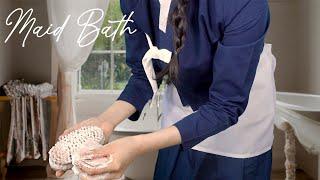 ASMR Evening Bath with Korean Maid | Soap, Scrubbing, Body & Scalp Massage, Layered Sounds