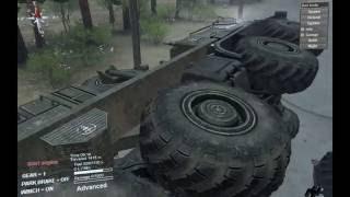 SpinTires 03 03 16 MTVR 8x8 vs  MZKT- 74132 vs  JEEP-YJ on Map  "Proving 2"