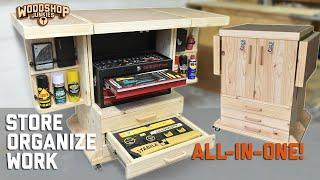 Maximize A Garage Workshop - ALL-IN-ONE - Space Saving Tool Trolley And Work Table!